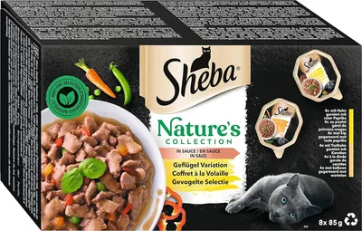 Produktbild von Sheba Nature`s Collection in Sauce - Feinstes Katzennassfutter in der Schale - Geflügel Variation - 4 x 8 x 85g