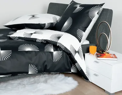 Produktbild von Janine Mako-Satin Bettwäsche J.D. 87073 schwarz 155x220 cm + 80x80 cm