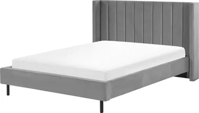 Produktbild von BELIANI Polsterbett Grau 160 x 200 cm Samtstoff Mit Lattenrost Elegant Modern