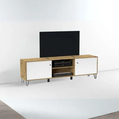 Immagine prodotto di Mobile porta Tv 2 ante e vano a giorno Bollo2 183,4x40x55,5H colore rovere bianco