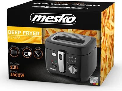 Image de Mesko Home MS 4908 friteuse Simple 2,5 L Autonome 1800 W Noir, Gris