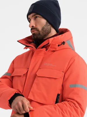Obrázek produktu pro Ombre zimní bunda pro muže oranžová M