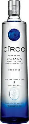 A product shot of a Cîroc Snap Frost Vodka bottle.