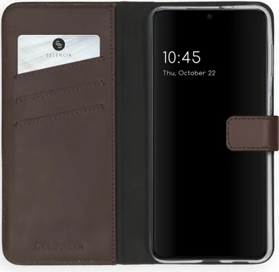 Produktbild von Selencia Echtleder Klapphülle Samsung Galaxy S21 - Braun