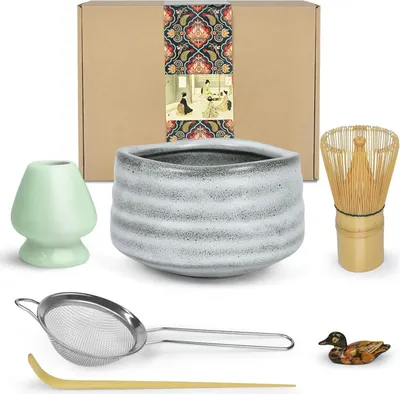 Obrázok produktu pre Japonský obradný set matcha s miskou, metličkou a naberačkou na čaj