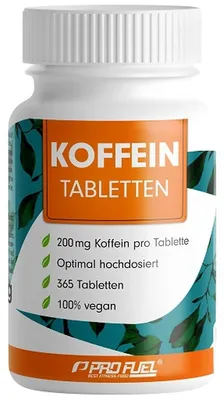 Produktbild von ProFuel Koffein (200mg) hochdosiert (365 Tabletten)