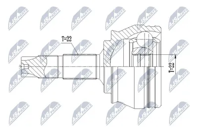 Produktbild von NTY Gelenksatz Antriebswelle Radseitig Vorne Links Vorne Rechts für FIAT PUNTO EVO (199) NPZ-FT-001