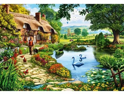 Produktbild von BLUEBIRD Puzzle Cottage am See 500 dll
