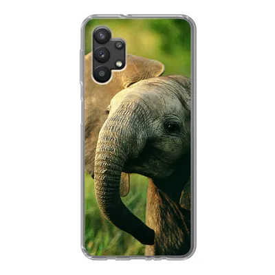 Produktbild von MuchoWow® Handyhülle Schutzhülle Hülle für Samsung Galaxy A32 5G Elefant - Grün - Tiere - Natur Silikon Softcase Handy Hülle - Softcase