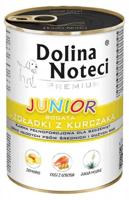 Zdjęcie produktu dla DOLINA NOTECI Premium Junior żołądki z kurczaka karma dla szczeniąt 400g
