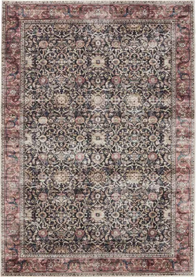 Produktbild von benuta Waschbarer Vintage Teppich George Multicolor/Rot 160x230 cm Wohnzimmerteppich Schlafzimmer weich orientalisch Rechteckig