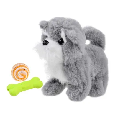 Image de Chien interactif gris qui se promène, aboie et couine ZA4653