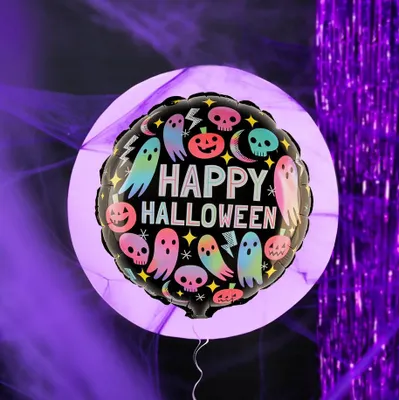 Produktbild von HAPPY HALLOWEEN Geisterschädel Folienballon 45cm