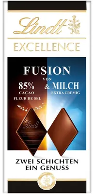 Produktbild von Lindt Excellence Fusion 85% & Fleur de Sel Tafel 100g