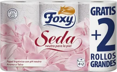 Zdjęcie produktu dla Papier toaletowy Foxy Silk 3 warstwy 4 + 2 rolki