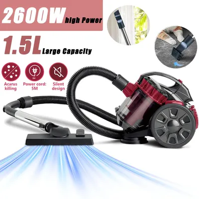 Produktbild von 2600W 1,5L Hochleistungsbehälter Staubsauger Ruhiges Design Langlebig Einfach zu demontieren Geeignet für harte Böden Teppiche