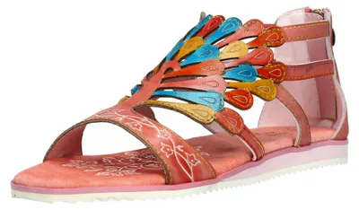 Produktbild von Laura Vita Damen Sandale Hochfront Pfau Cut-Outs Feclicieo 0321, Größe:37 EU, Farbe:Rot