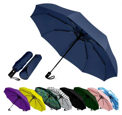 Produktbild von Winddichter Reise-Regenschirm, kompakter und automatischer Falt-Regenschirm
