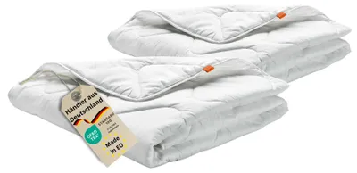 Productafbeelding van Dekbed 135 x 200 cm, set van 2, licht zomerdekbed, 100% microvezel, geschikt voor mensen met allergieën, sleepling Basic 100