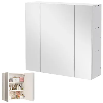 Zdjęcie produktu dla Wisząca Szafka Łazienkowa Ścienna Z Trójdzielnym Lustrem Nowoczesna Loft