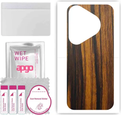 Produktbild von apgo Rückseite Schutzfolie, Skin, kompatibel mit Huawei Pura 70 Pro+, Hinten Displayschutzfolie aus Vinylfolie, kratzfest, einfache Montage - Tigerwood
