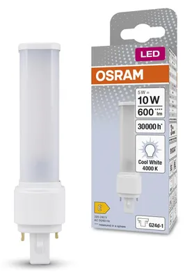 Obrázok produktu pre OSRAM HOMELIGHTING 4058075823358 LED (monochrome) EEC E (A - G) G24d-1 5 W = 10 W Neutral white (Ø x H) 35 mm x 35 mm 1 pc(s)