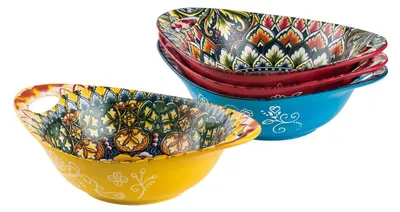Immagine prodotto di Omgoods - Set di 3 piatti da colazione in porcellana con manico