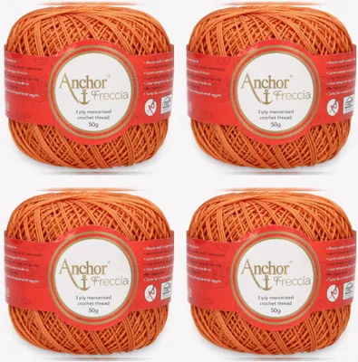 Produktbild von 4x Anchor Freccia 6 – Feines Baumwollgarn für Häkelprojekte (Color 01003)