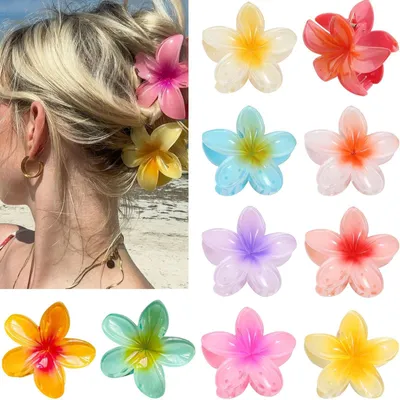 Productafbeelding van Set van 10 haarspelden - Bloemen haarklemmen groot met antislip