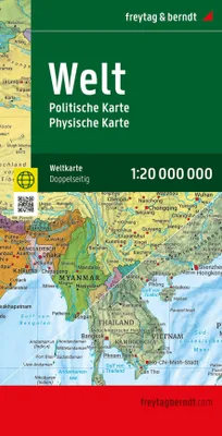 Produktbild von Weltkarte, politisch - physisch, 1:20.000.000, gefaltet, freytag & berndt