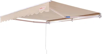 Immagine prodotto di Tenda da sole retrattile manualmente SucceBuy, 2,5x2 m. In poliestere, idrorepellente. Per terrazze, balconi, porte e finestre. Con manovella. Protezione solare per il giardino sul retro