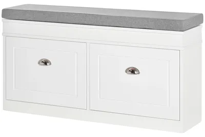 Image de Étagère à chaussures, système de rangement multiple, étagères réglables, couleur : blanc