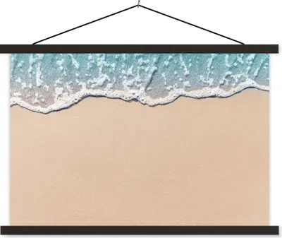 Produktbild von MuchoWow® Textilposter Strand - Meer - Sand 120x80 cm mit schwarzem Rahmen - Wanddeko