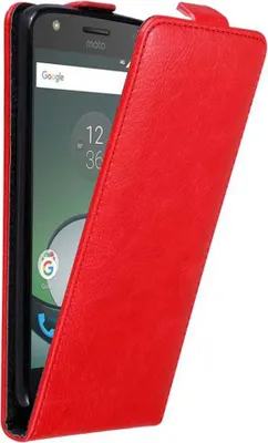 Produktbild von Cadorabo Hülle für Motorola MOTO Z PLAY Schutz Hülle in Rot Flip Etui Handyhülle Case Cover