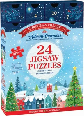 Obrázek produktu pro Eurographics Puzzle Adventní kalendář Vánoce - Vánoční vesnice kartonová krabice