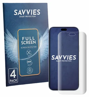 Produktbild von 4x Savvies Fullscreen Schutzfolie für Apple iPhone 18 Pro Max Displayschutz Folie Fullcover Klar Transparent