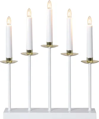 Image de Lustre 'Greta', 5 flammes, blanc/laiton