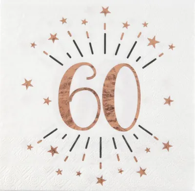 Produktbild von 10 Servietten Geburtstag 60 rosegold