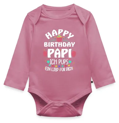 Produktbild von Spreadshirt Geburtstag Papa Ich Pups Ein Lied Für Dich Tages Baby Body Langarm, 56 (0-2 M.), Mauve