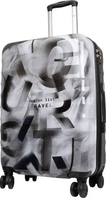 Produktbild von Hartschalen-Koffer Mittelgroßer Reisekoffer Verona 65cm Trolley Grau-Schwarz Graffiti-Look Motivkoffer