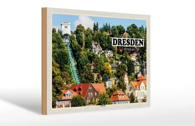 Produktbild von Holzschild Städte Dresden Deutschland Loschwitz 30x20cm