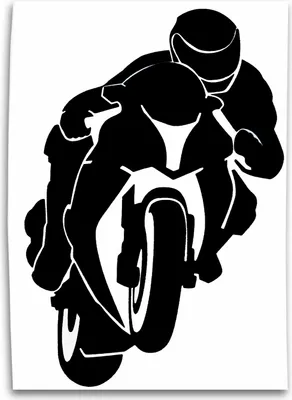 Produktbild von Motorradfahrer Auto Aufkleber, Design 1, schwarz