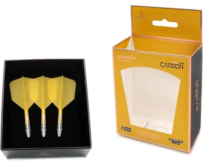 Produktbild von Dartschaft und Flight Set Big Wing-Form Gelb/Weiß Größe 1 3er-Set