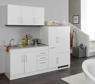 Produktbild von Held Möbel Küchenzeile mit Geräten Toronto 210 cm weiß matt zerlegt 783.1.6513