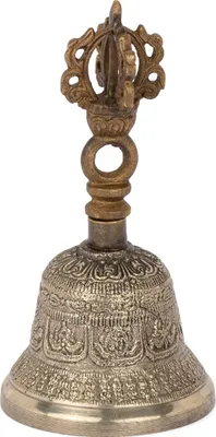 Produktbild von Glocke mit Dorje Griff 11cm Ritualgegenstand im Buddhismus Meditationsglocke