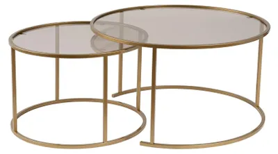 Produktbild von 2er-Set Couchtische aus Metall "Aurum" - 80 x 80 x 43 cm - Bronze Gold