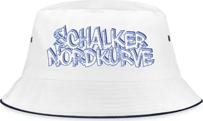 Produktbild von Spreadshirt Schalke Nordkurve Fußball Sport Fischerhut, L/XL (Caps), Weiß/Navy