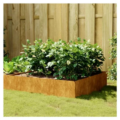 Produktbild von Hochbeet 100x100x41 cm aus Cortenstahl, Rostiges Metall Gartenbeet, Langlebige Pflanzgefäße für Gemüse, Kräuter und Blumen, Witterungsbeständig für Balkon und Terrasse