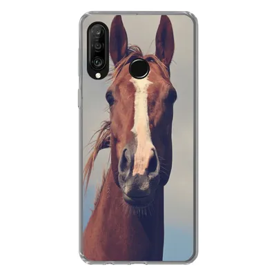 Produktbild von MuchoWow® Handyhülle Schutzhülle Hülle für Huawei P30 Lite Pferd - Luft - Blau Silikon Softcase Handy Hülle - Handyhülle
