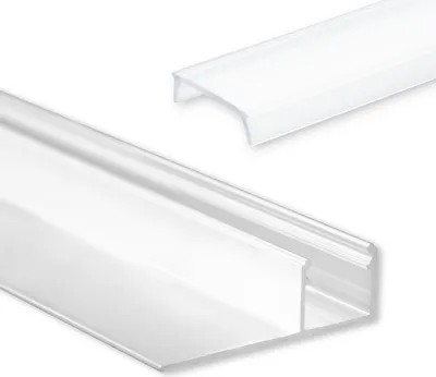 Produktbild von GX-TBP4 LED Profil Trockenbau 200 cm, LED Stripes max. 14mm, silber Abdeckung opal